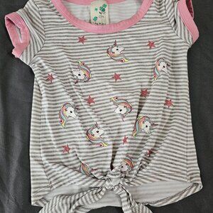 Unicorn T with tie front design Size 4